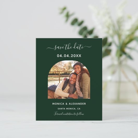 Papier Budget émeraude photo qr code mariage Enregistrer  (Debout devant)
