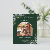 Papier Budget émeraude photo qr code mariage Enregistrer  (Debout devant)