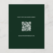 Papier Budget émeraude photo qr code mariage Enregistrer  (Dos)