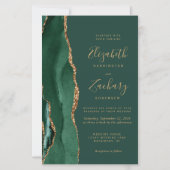 Papier Budget Emeraude Vert Or Agate Mariage (Devant)