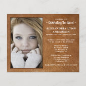 Papier Budget En Cuir Célébration De La Vie Invitation (Devant)