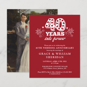 Papier Budget en Forever 40e anniversaire Invitation phot
