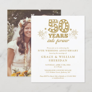 Papier Budget en Forever 50e anniversaire Invitation phot