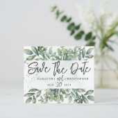 Papier Budget Enregistrer la date Aquarelle Eucalyptus (Debout devant)