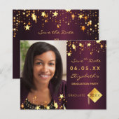 Papier Budget Enregistrer la date de la fête de graduatio (Devant / Derrière)