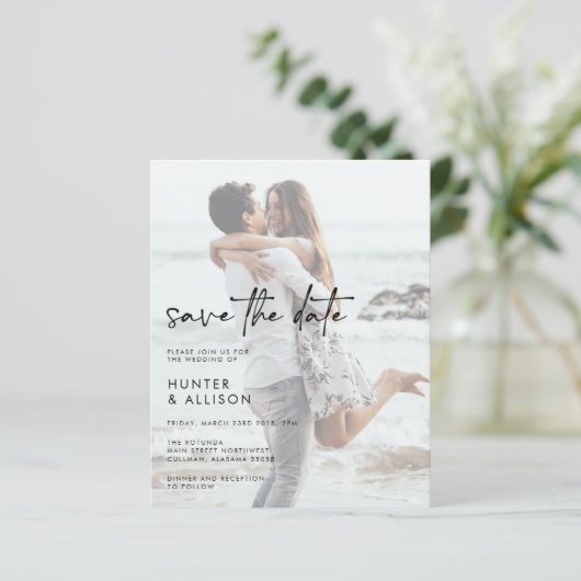 Papier BUDGET Enregistrer La Date Invitation (Debout devant)