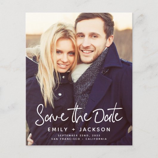 Papier Budget Enregistrer la date Invitations photo (Devant)