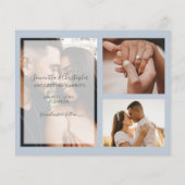 Papier Budget Enregistrer la date Mariage photo bleu (Dos)