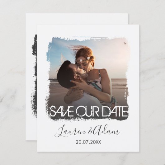 Papier Budget Enregistrer La Date Mariage Photo Faire-par (Devant / Derrière)