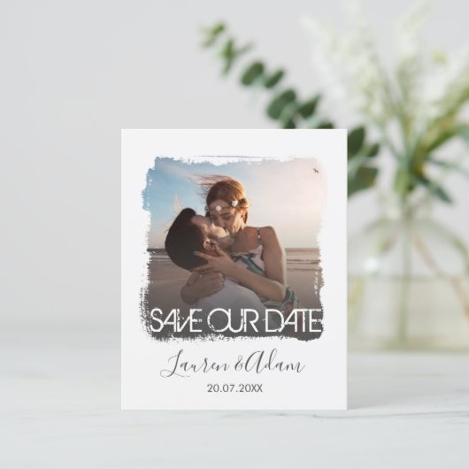 Papier Budget Enregistrer La Date Mariage Photo Faire-par (Debout devant)