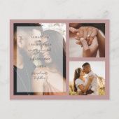 Papier Budget Enregistrer la date Mariage photo rose (Dos)