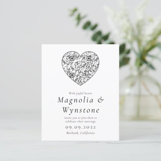 Papier Budget Enregistrer la date Mariage QR Code Invitat (Debout devant)