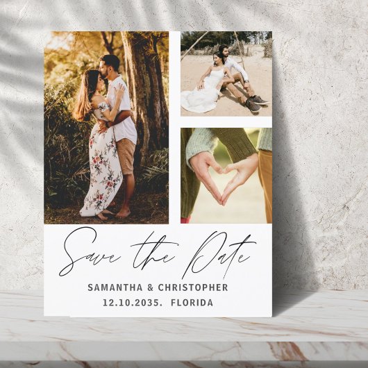 Papier Budget Enregistrer La Date Photo Gold Script Invit