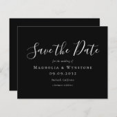 Papier BUDGET Enregistrer la date | Script noir blanc (Devant / Derrière)