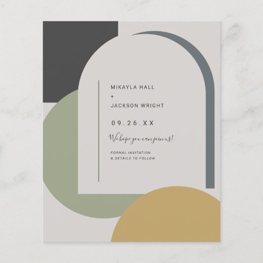 Papier Budget Enregistrer la photo Arc Abstraite Date Bol (Dos)