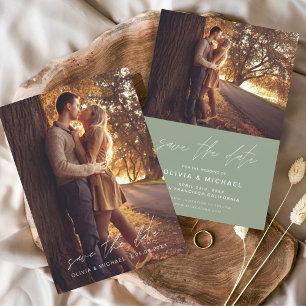 Papier Budget Enregistrer la photo Mariage verte Date Sag