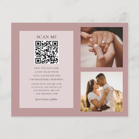 Papier Budget Enregistrer notre date Code QR (Dos)