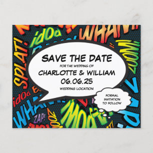 Papier Budget Enregistrez la date Fun Retro Bande dessiné