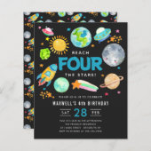 Papier Budget Espace extra-atmosphérique Étoiles Lune 4e  (Devant / Derrière)