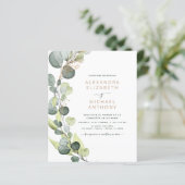 Papier Budget Espagnol Eucalyptus Invitations de mariage (Debout devant)