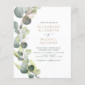 Papier Budget Espagnol Eucalyptus Invitations de mariage (Devant)