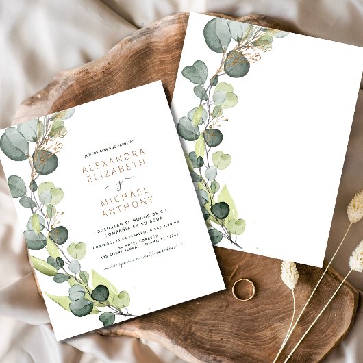 Papier Budget Espagnol Eucalyptus Invitations de mariage