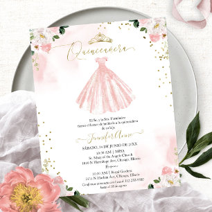 Papier Budget espagnol Quinceanera Invitation Floral