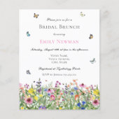 Papier Budget Été Aquarelle Nuptiale Brunch Invitation (Devant)