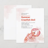 Papier Budget Été Crawfish Seafood Boil Party Invitation (Devant / Derrière)