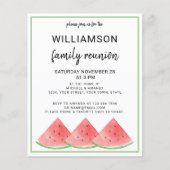 Papier Budget Été Famille Réunion Watermelon Invitation (Devant)