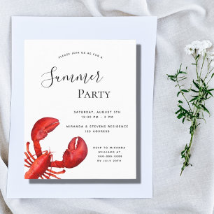 Papier Budget Été fête des fruits de mer invitation homar