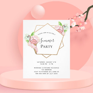Papier Budget été fête flamingo rose