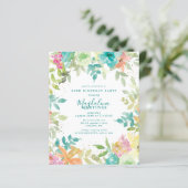 Papier Budget été floral 50e anniversaire Invitation (Debout devant)