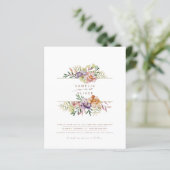 Papier Budget Été Floral Mariage Inviter QR Code RSVP (Debout devant)