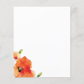 Papier Budget Été Pavot Bébé Saupoudrer Invitation (Dos)