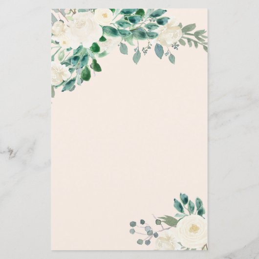 Papier Budget Été Printemps ivoire Floral Mariage Invitat (Dos)