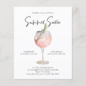 Papier Budget Été Soiree Boissons Cocktail Party Rose (Devant)