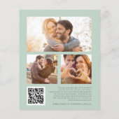 Papier BUDGET Eucalyptus 3 photo QR Invitation de soirée (Dos)