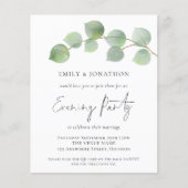 Papier BUDGET Eucalyptus 3 photo QR Invitation de soirée (Devant)