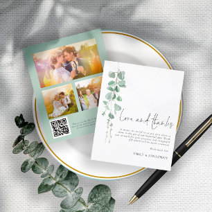 Papier BUDGET Eucalyptus 3 photo QR Mariage Merci
