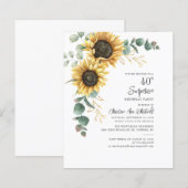 Papier Budget Eucalyptus 40e anniversaire Invitation de t (Devant / Derrière)