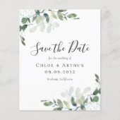 Papier BUDGET Eucalyptus Aquarelle Mariage Enregistrer La (Devant)