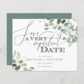 Papier BUDGET Eucalyptus Aquarelle Mariage Enregistrer La (Devant / Derrière)