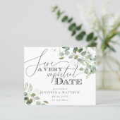 Papier BUDGET Eucalyptus Aquarelle Mariage Enregistrer La (Debout devant)