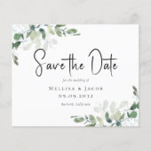 Papier BUDGET Eucalyptus Aquarelle Mariage Enregistrer La (Devant)