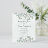 Papier Budget Eucalyptus Aquarelle sauge vert Mariage (Debout devant)