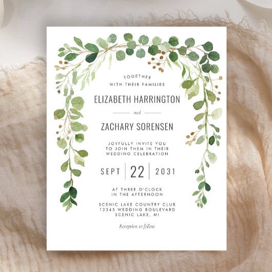 Papier Budget Eucalyptus Arche Faire-part de mariage
