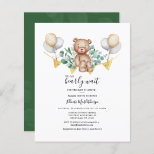 Papier Budget Eucalyptus Baby shower vert Invitation