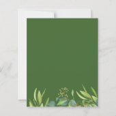 Papier Budget Eucalyptus Baby shower vert Invitation (Dos)