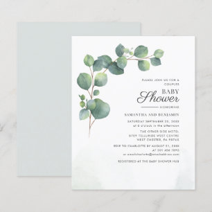 Papier Budget Eucalyptus Baby shower vert Invitation